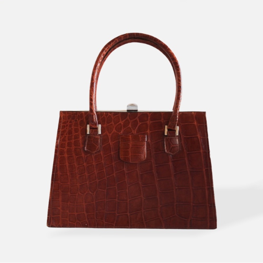 (Rare Vintage) crocodile leather top-handle bag